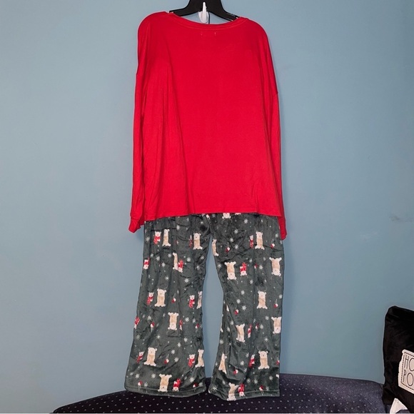 BearPaw 2-Piece Teddy Bear Pajama Set with Green Fleece Pants Size 3X - Picture 9 of 9